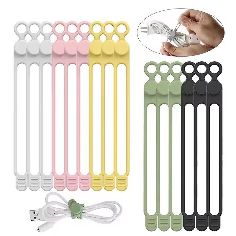 10 шт. силиконовых кабельных с – обзор и цена Cable Organizer