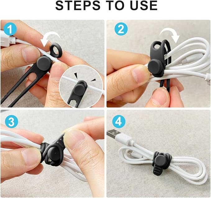 10 шт. силиконовых кабельных с – обзор и цена Cable Organizer